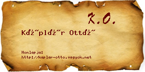 Káplár Ottó névjegykártya
